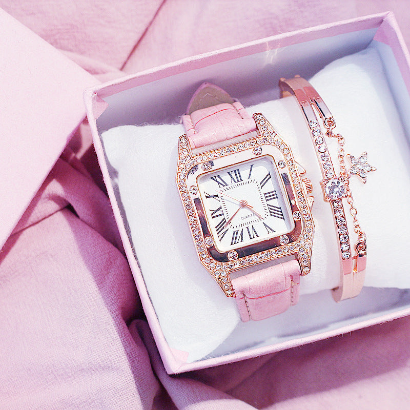 New Fashion Watch Female Wine Barrel Square Belt Ladies Watch Female Watch Student Korean Casual Watch