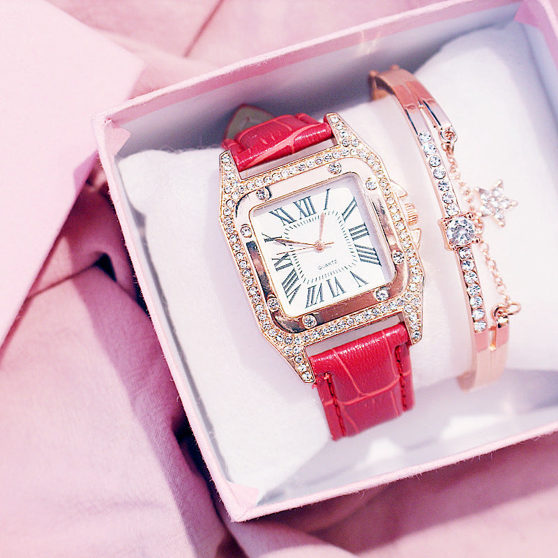 New Fashion Watch Female Wine Barrel Square Belt Ladies Watch Female Watch Student Korean Casual Watch