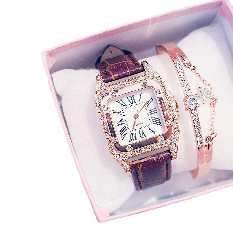 New Fashion Watch Female Wine Barrel Square Belt Ladies Watch Female Watch Student Korean Casual Watch