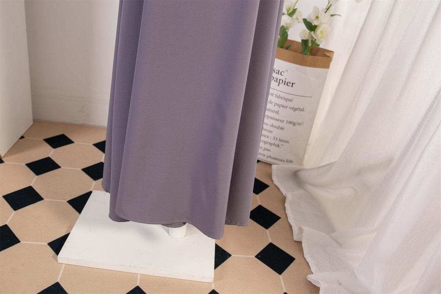Dress Female Straight Sleeves Solid Color Islamic Clothing Casual Robe (Copy)